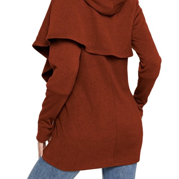 Cape-style wrap around hoodie - Picture 6 of 6